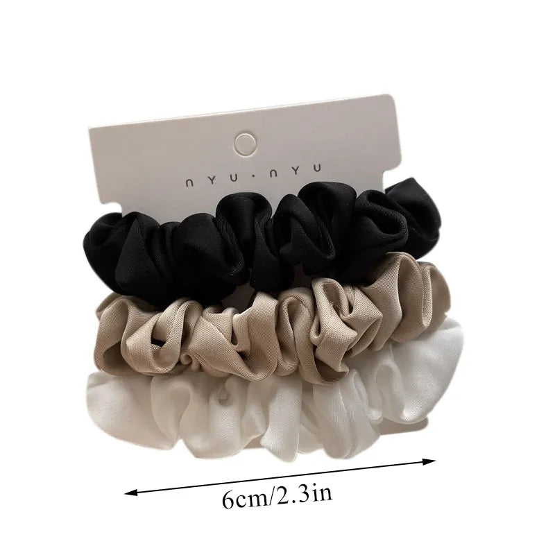3Pcs Set Silk Satin Scrunchies - LUX MANE HAIR by Mese