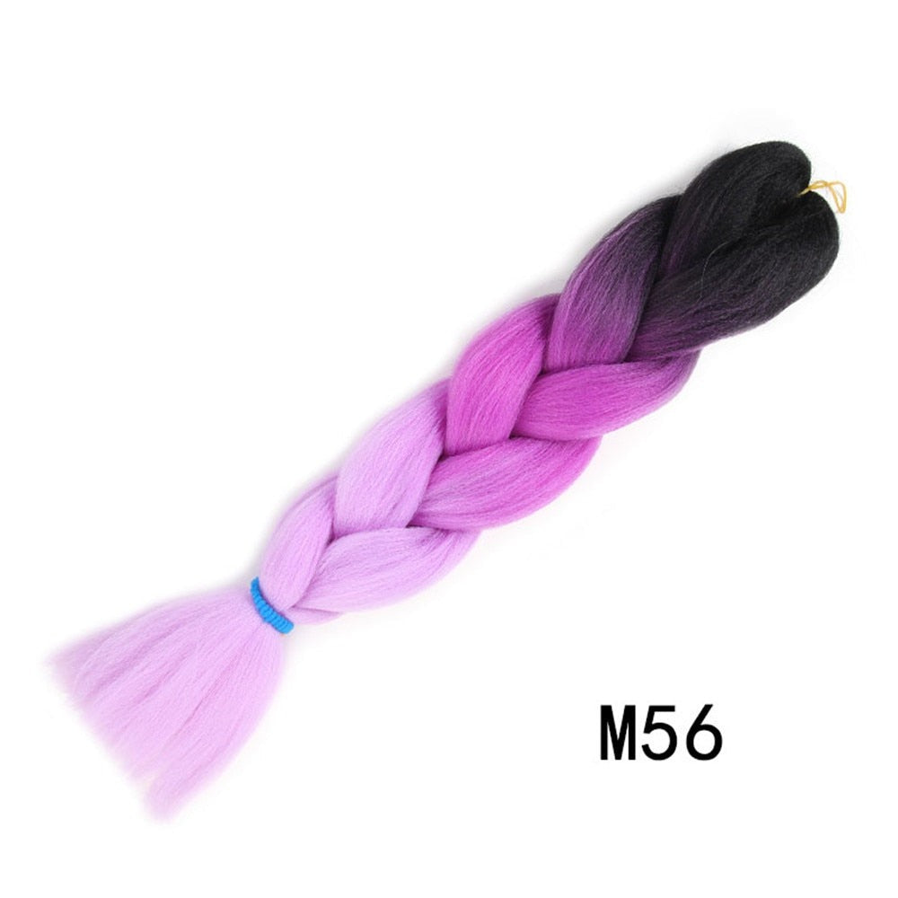 Colorful Ombre Synthetic Braiding Hair Extensions