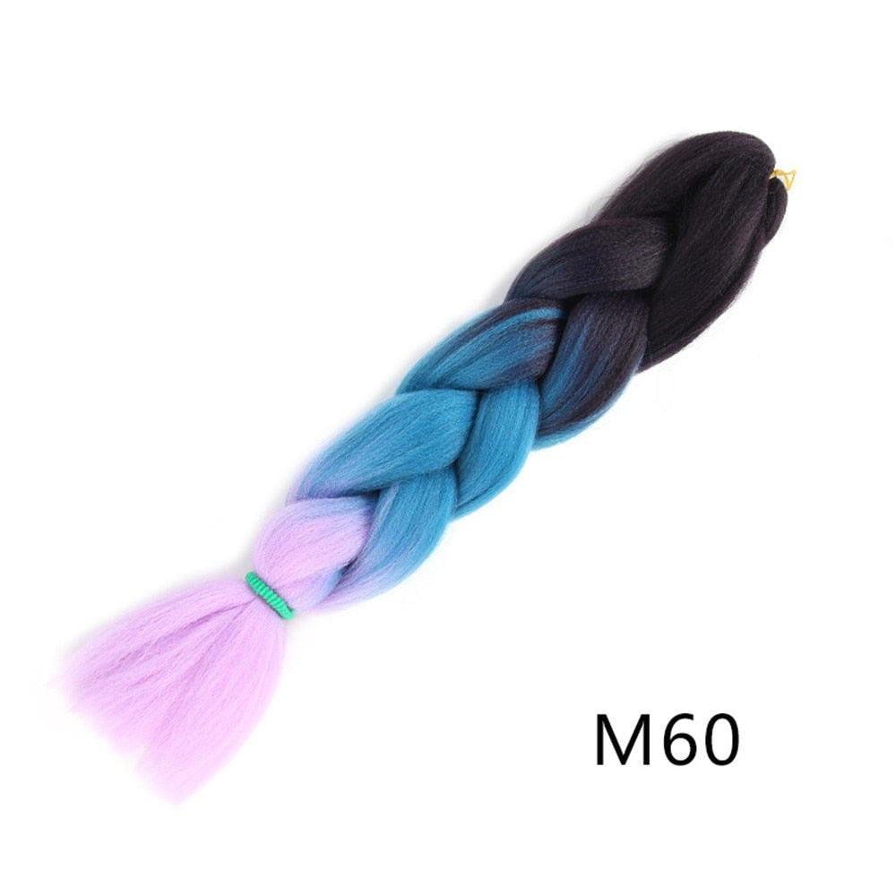 Colorful Ombre Synthetic Braiding Hair Extensions