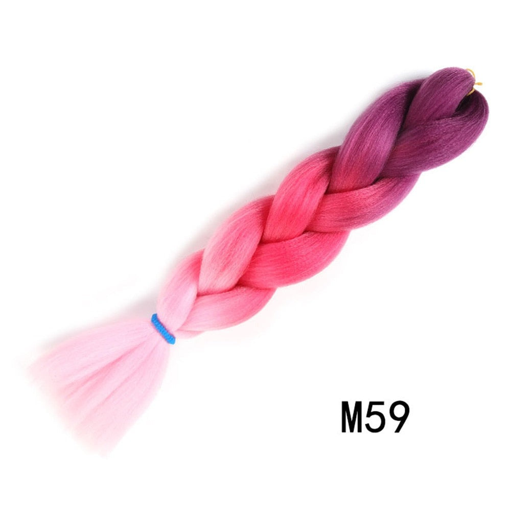 Colorful Ombre Synthetic Braiding Hair Extensions