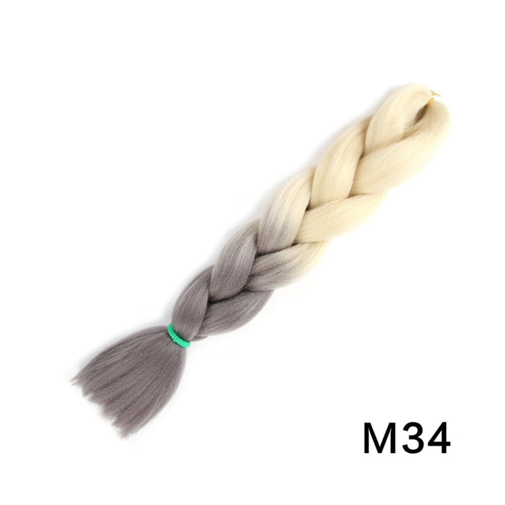 Colorful Ombre Synthetic Braiding Hair Extensions