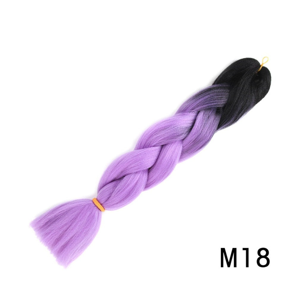 Colorful Ombre Synthetic Braiding Hair Extensions