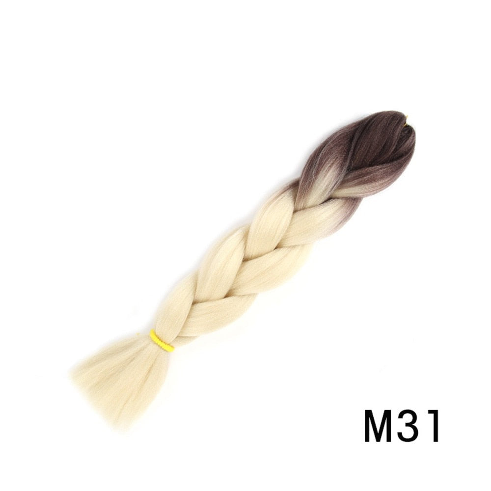 Colorful Ombre Synthetic Braiding Hair Extensions