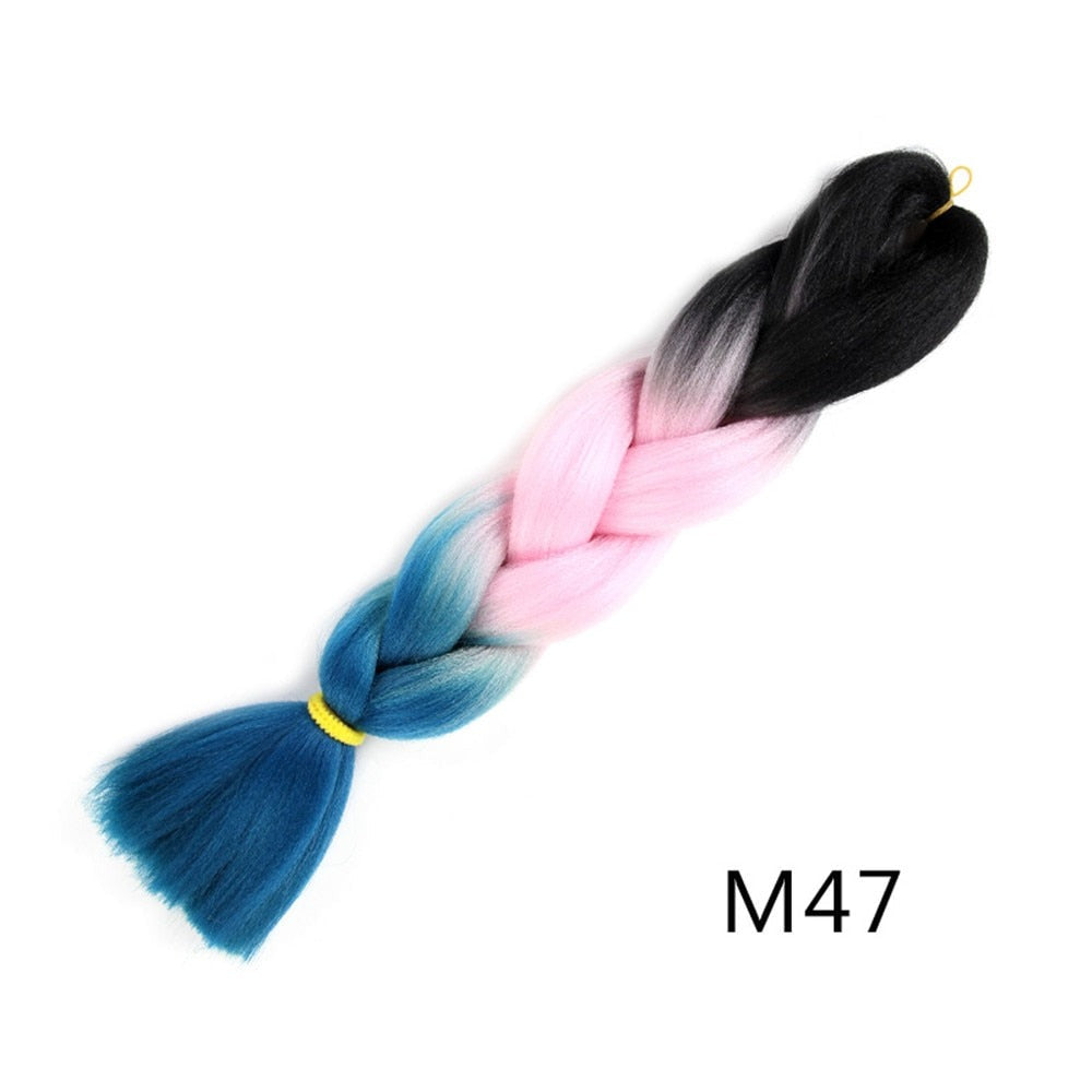 Colorful Ombre Synthetic Braiding Hair Extensions