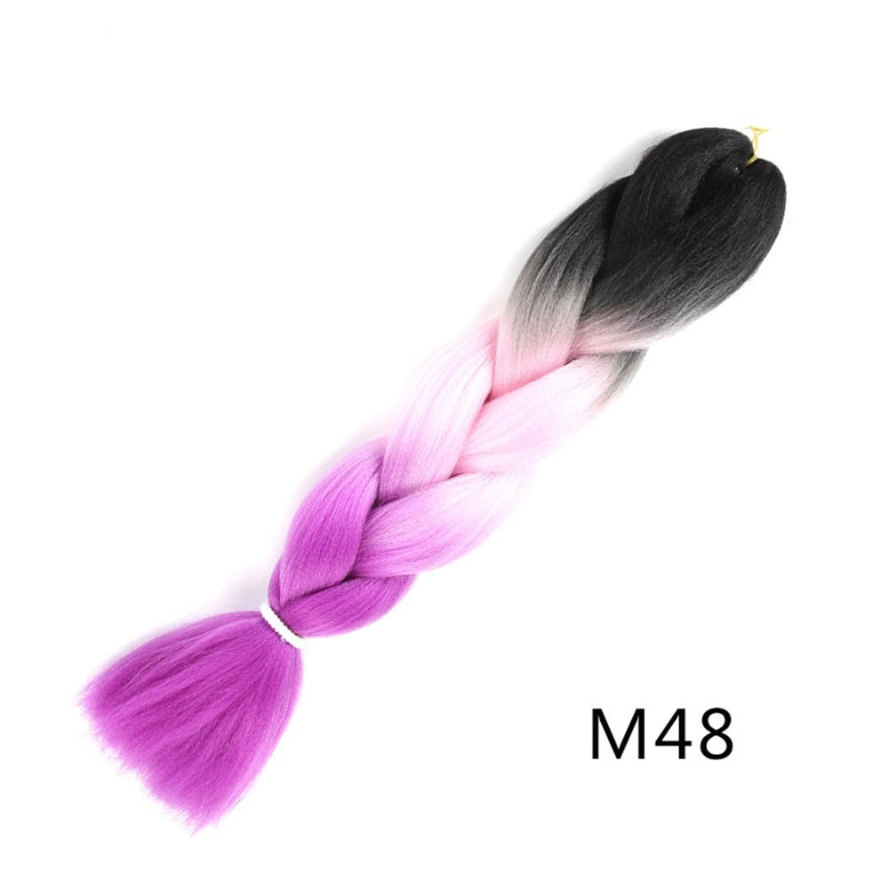 Colorful Ombre Synthetic Braiding Hair Extensions