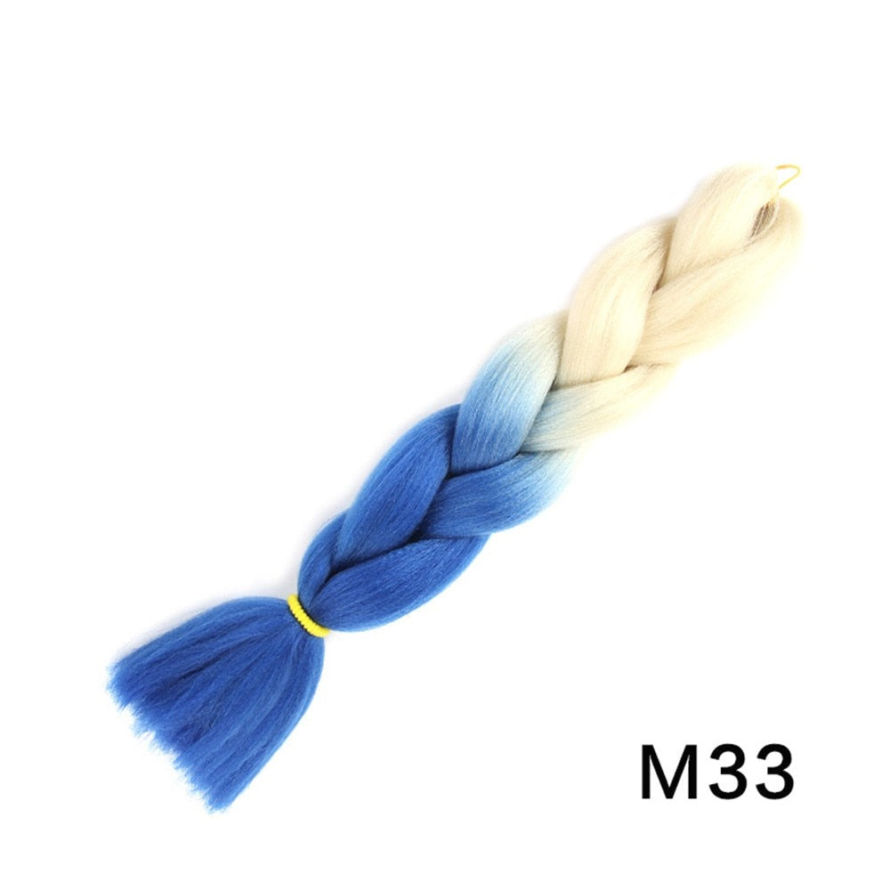 Colorful Ombre Synthetic Braiding Hair Extensions