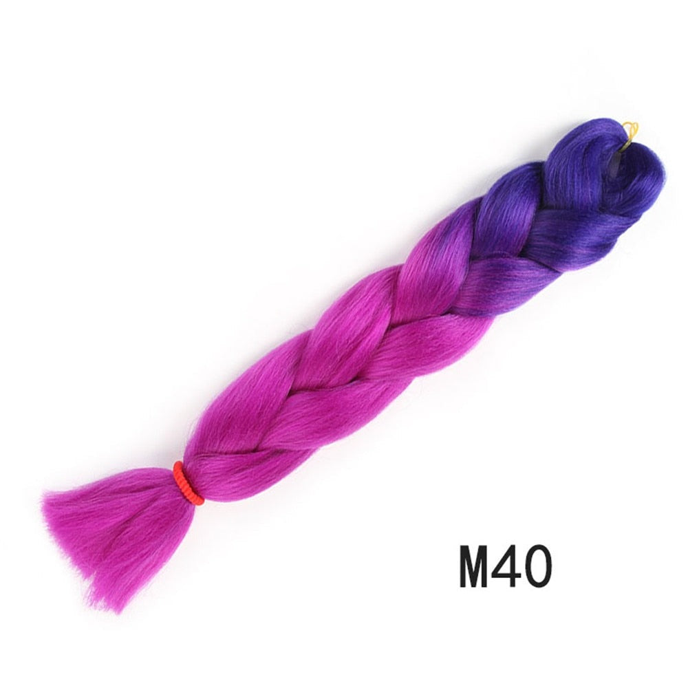 Colorful Ombre Synthetic Braiding Hair Extensions
