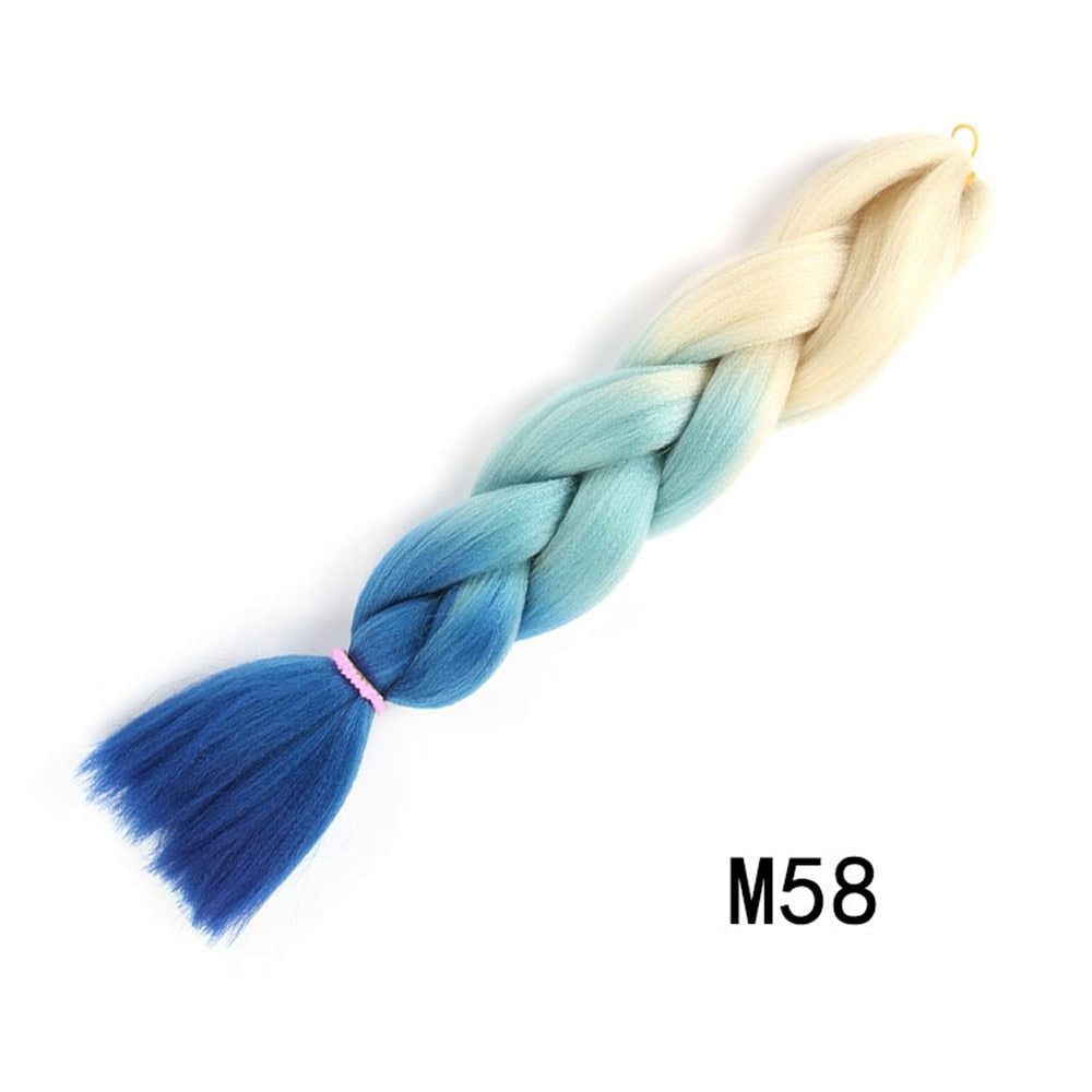 Colorful Ombre Synthetic Braiding Hair Extensions