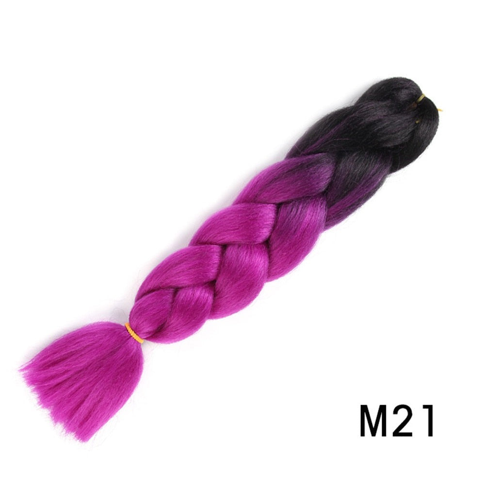 Colorful Ombre Synthetic Braiding Hair Extensions