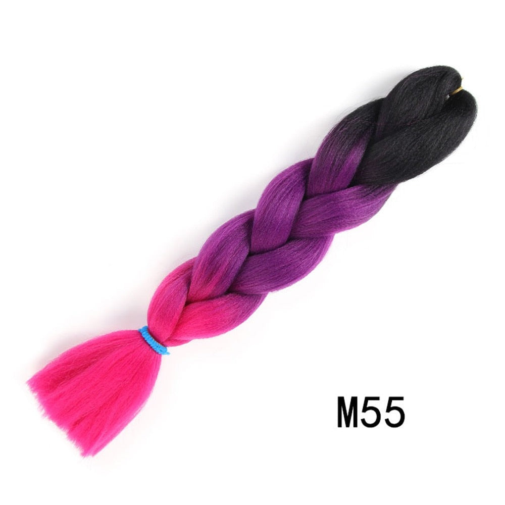 Colorful Ombre Synthetic Braiding Hair Extensions