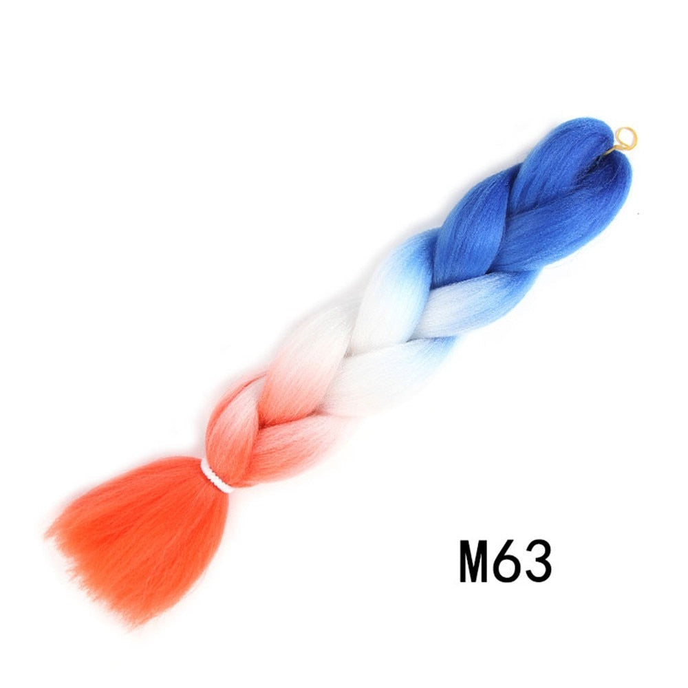 Colorful Ombre Synthetic Braiding Hair Extensions
