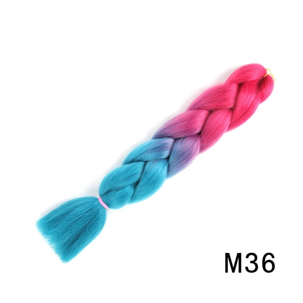 Colorful Ombre Synthetic Braiding Hair Extensions