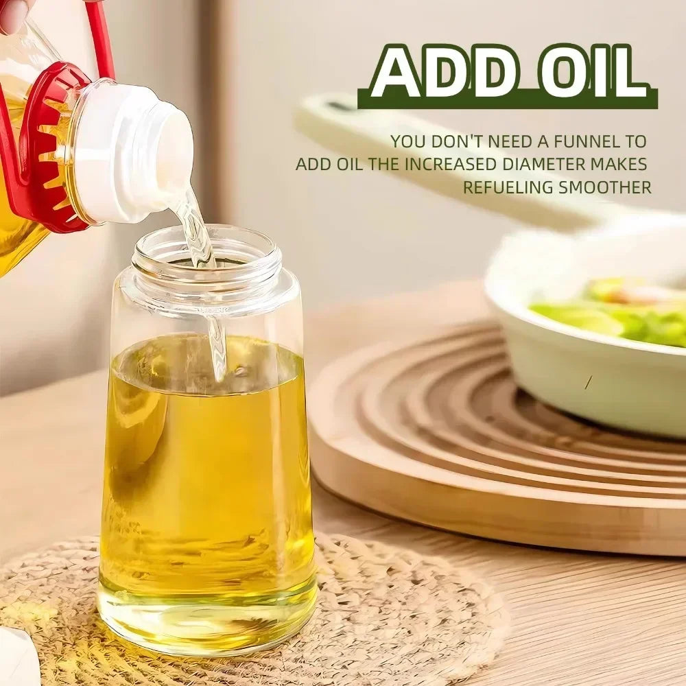 1-2PCS 2in1 Olive Oil Dispenser Bottle 500ml Plastic Oil Sprayer Cooking Oil Spray Tank BBQ Baking Picnic Kitchen Tools for Home - LUX MANE HAIR by Mese