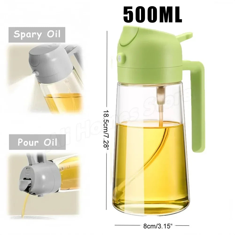 1-2PCS 2in1 Olive Oil Dispenser Bottle 500ml Plastic Oil Sprayer Cooking Oil Spray Tank BBQ Baking Picnic Kitchen Tools for Home - LUX MANE HAIR by Mese