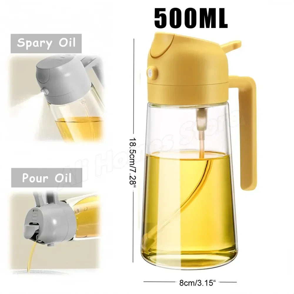 1-2PCS 2in1 Olive Oil Dispenser Bottle 500ml Plastic Oil Sprayer Cooking Oil Spray Tank BBQ Baking Picnic Kitchen Tools for Home - LUX MANE HAIR by Mese