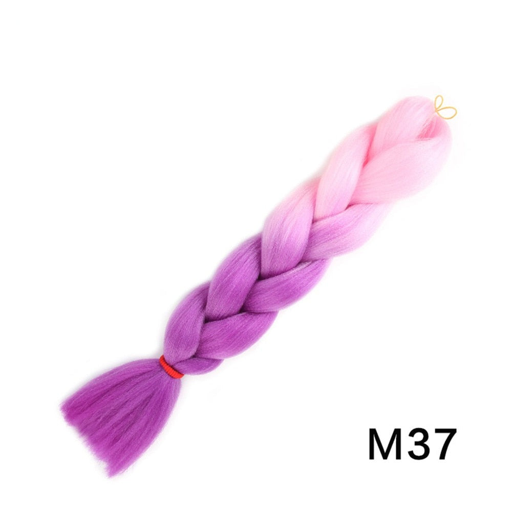 Colorful Ombre Synthetic Braiding Hair Extensions