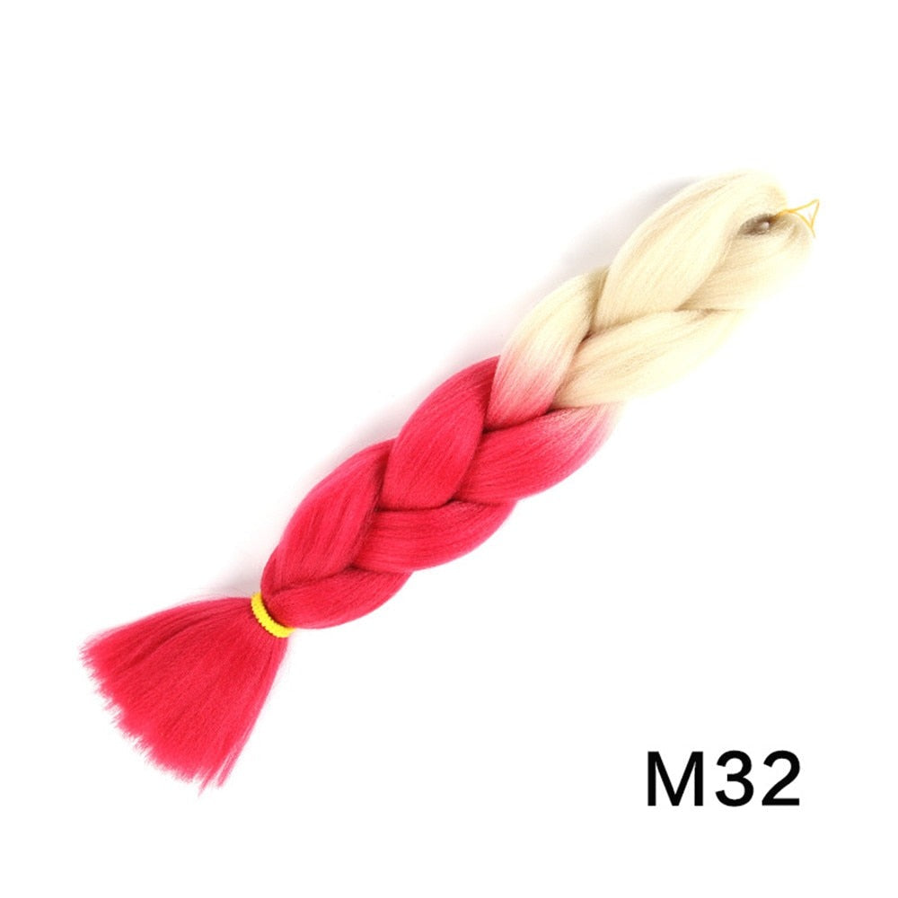 Colorful Ombre Synthetic Braiding Hair Extensions