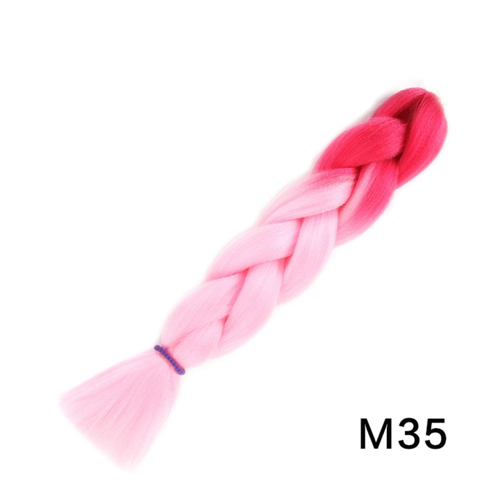 Colorful Ombre Synthetic Braiding Hair Extensions