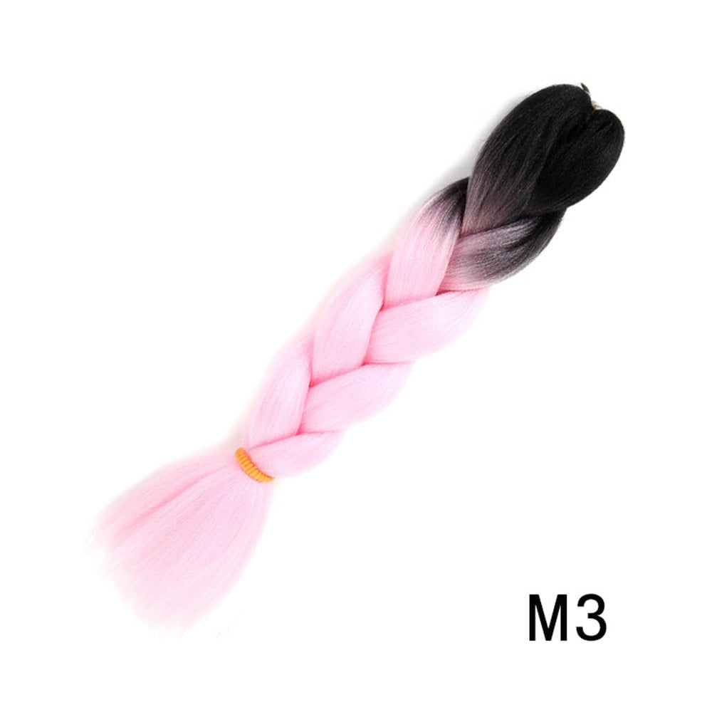 Colorful Ombre Synthetic Braiding Hair Extensions