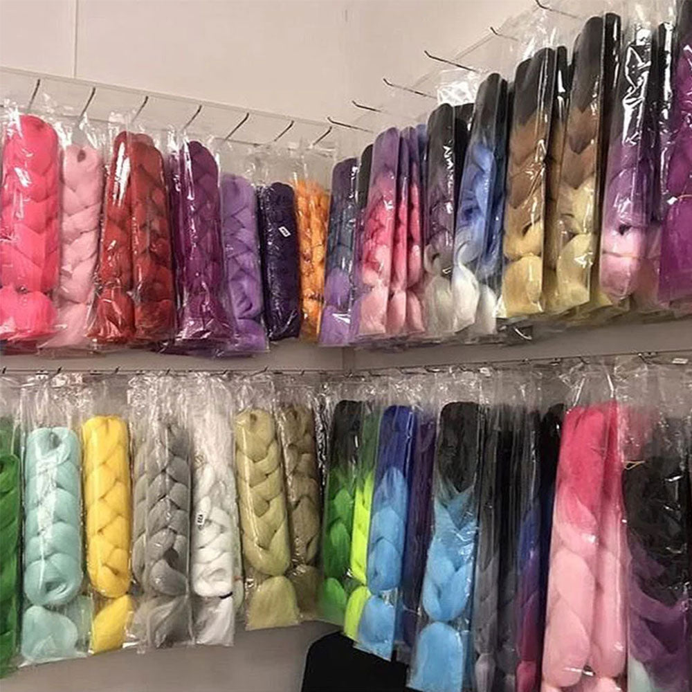 Colorful Ombre Synthetic Braiding Hair Extensions