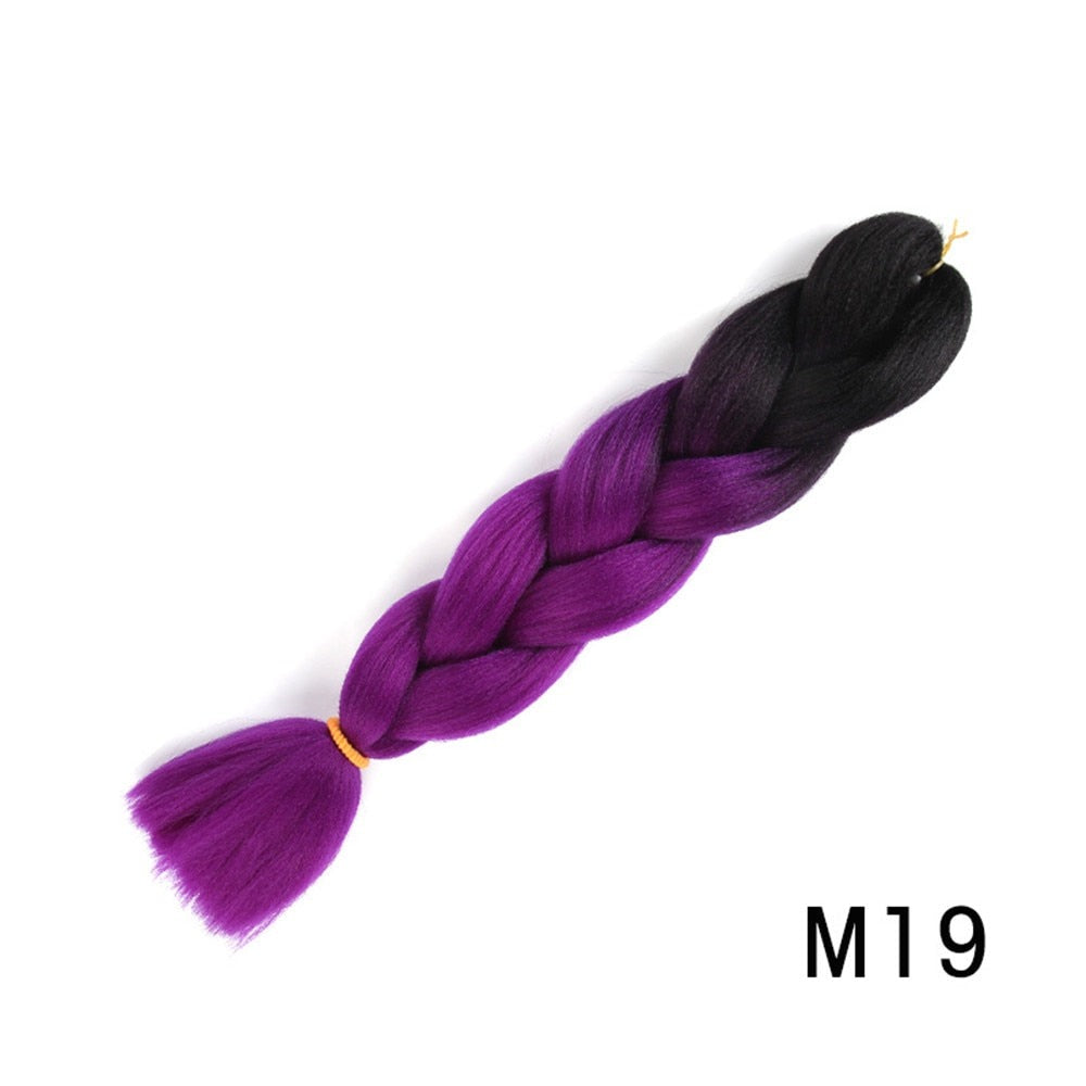 Colorful Ombre Synthetic Braiding Hair Extensions