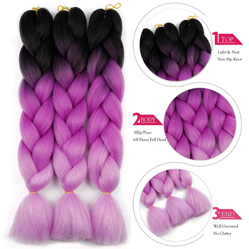 Colorful Ombre Synthetic Braiding Hair Extensions