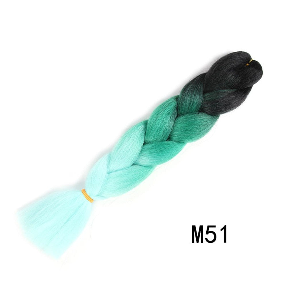 Colorful Ombre Synthetic Braiding Hair Extensions