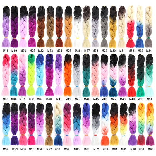Colorful Ombre Synthetic Braiding Hair Extensions