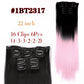 Silky Smooth Synthetic Straight Hair Clips In - Natural, Black Brown Ombre, Ginger - LUX MANE HAIR by Mese