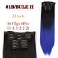 Silky Smooth Synthetic Straight Hair Clips In - Natural, Black Brown Ombre, Ginger - LUX MANE HAIR by Mese
