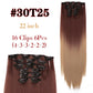 Silky Smooth Synthetic Straight Hair Clips In - Natural, Black Brown Ombre, Ginger - LUX MANE HAIR by Mese